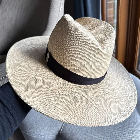 Gigi Burris Millinery Jeanne Fedora Straws Hat with Black Band - Picture 4 of 9